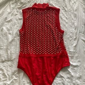 Red Studded Bodysuit